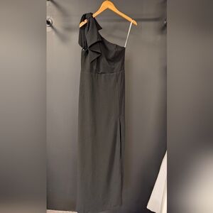 Lulu's Black One Shoulder Dress